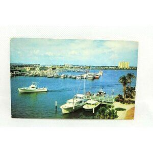 Vintage Postcard - The Marina and Yacht Basin Clearwater Beach Florida FL #1684